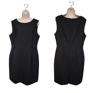 Antonio Melani Black Sleeveless Scoop Neck Casual/Business Sheath Dress Size 14